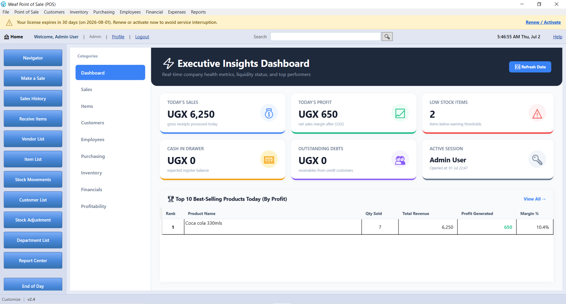 Tracking Expenses in WEAF POS